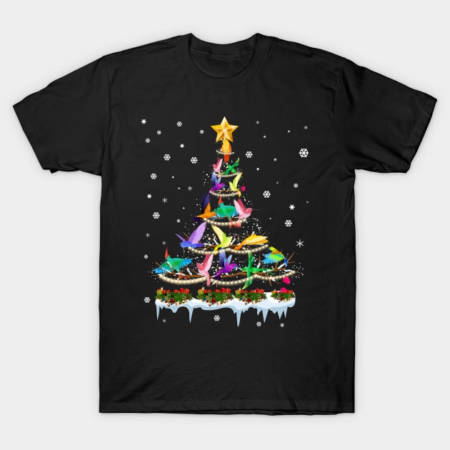 Hummingbirds Christmas Tree Gorgeous T-Shirt by DarkBruhh